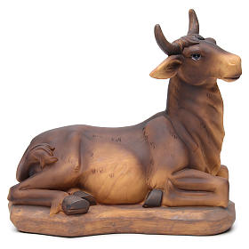 Brown ox and donkey in resin for Nativity Scene 55 cm
