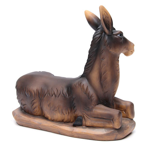 Brown ox and donkey in resin for Nativity Scene 55 cm 5