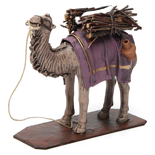Kamel mit Last stehend aus Terrakotta für 14 cm Krippe 2