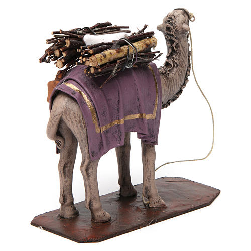 Wielbłąd stojący z załadunkiem szopka 14 cm terakota 4