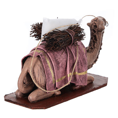 Kneeling camel with load in terracotta for Nativity Scene 14 cm 5