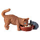 Gato com rato resina para presépio com figuras altura média 10-12 cm s1