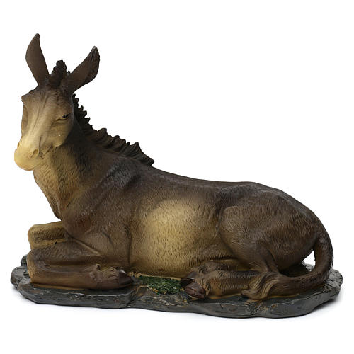 Donkey and ox figurine, in colored resin for 42 cm nativity 3