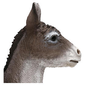Grey donkey figurine, in colored resin for 60-80 cm nativity