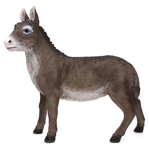 Grey donkey figurine, in colored resin for 60-80 cm nativity 1