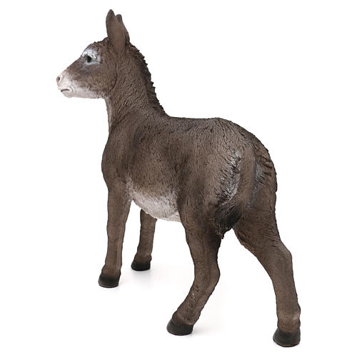 Grey donkey figurine, in colored resin for 60-80 cm nativity 5