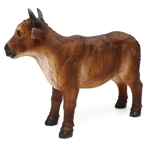 Standing brown ox, in colored resin, for 40-50 cm nativity 3