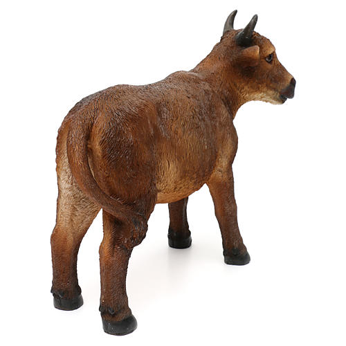 Standing brown ox, in colored resin, for 40-50 cm nativity 5