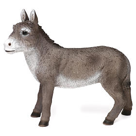 Standing donkey in colored resin, for 40-50 cm nativity