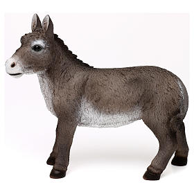 Gray donkey statue, in colored resin for 30-38 nativity