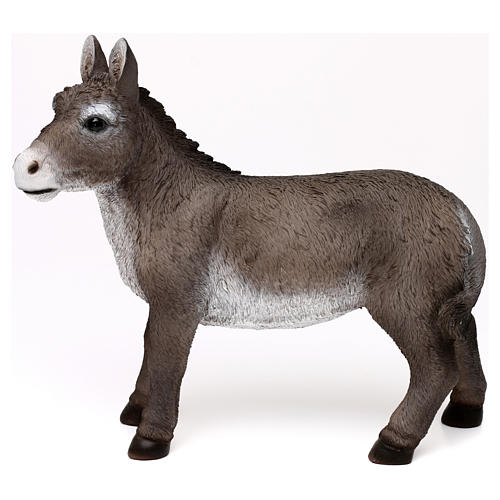 Gray donkey statue, in colored resin for 30-38 nativity 1