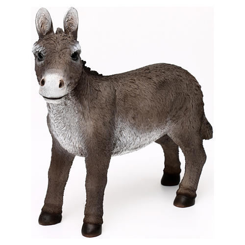 Gray donkey statue, in colored resin for 30-38 nativity 3