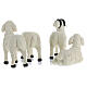 Set 3 Schafe und ein Bock aus bemaltem Kunstharz für 25-30 cm Krippe s6
