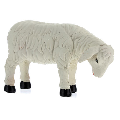 Set 3 moutons avec bélier résine colorée pour crèche 25-30 cm 5
