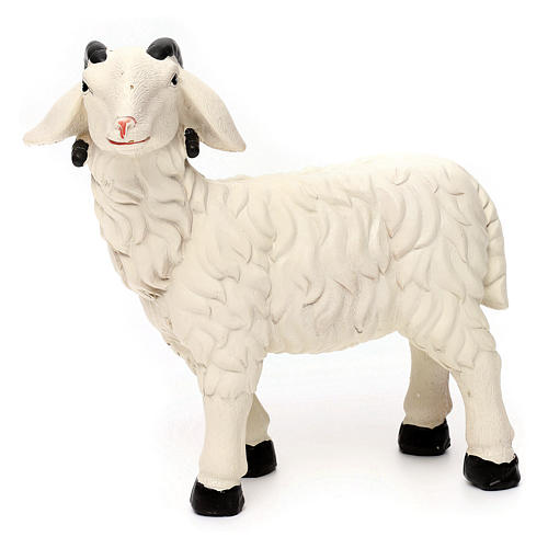 Set 3 Schafe und ein Bock aus bemaltem Kunstharz für 35-40 cm Krippe 5