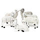 Set 7 Schafe und ein Bock aus bemaltem Kunstharz für 25-30 cm Krippe s1