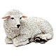 Woolly sheep lying down, in colored resin for 60-80 cm nativity s4