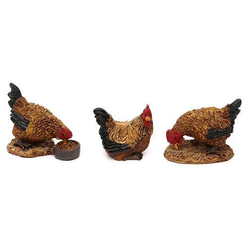 STOCK Hühner Set zu 5 Stück für 13-18 cm Krippe 3