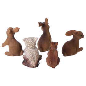 Forest animals set, 5 pcs for nativity of 11-12 cm