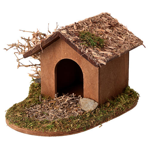 Hundehütte Holz 9x13x15cm für Krippen 12/14cm 3