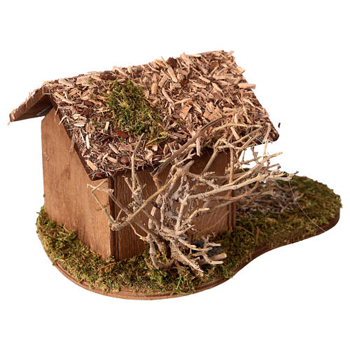 Hundehütte Holz 9x13x15cm für Krippen 12/14cm 4