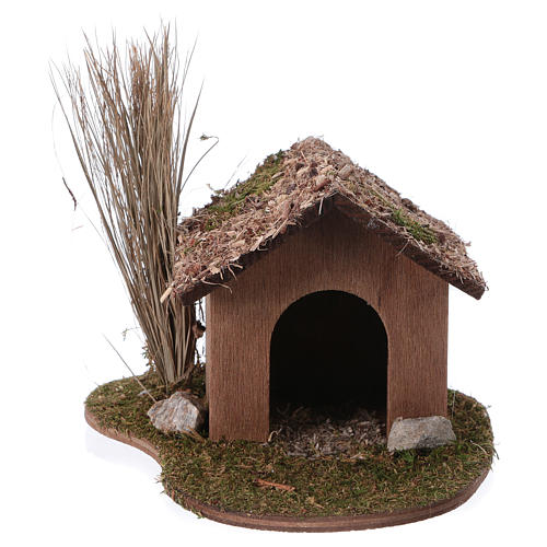Wooden doghouse 9x13x15 cm for 12-14cm Nativity Scenes 1