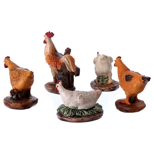 Chickens 5 pieces for 11cm Nativity Scenes 2
