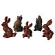 Animais da floresta conjunto 5 peças para presépio com figuras 7 cm altura média