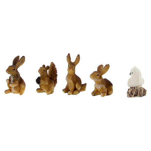 Forest animals 5 pcs set, for nativity of 7 cm 2