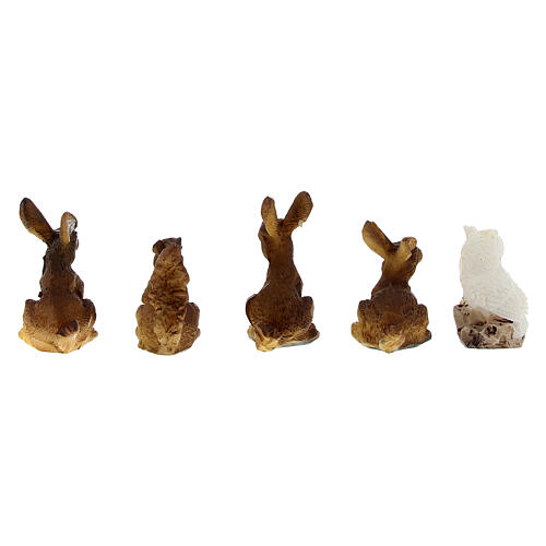 Forest animals 5 pcs set, for nativity of 7 cm 3