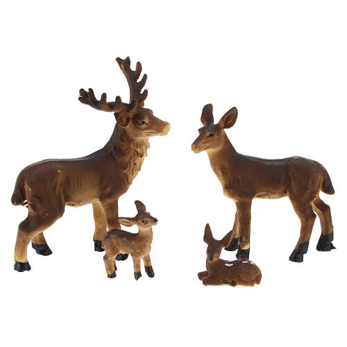 Animal trough nordic style with reindeer family 11x17x13 cm, for 8 cm nativity 3