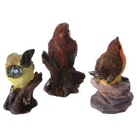 Birds on branches 3 pieces for 11cm Nativity Scenes