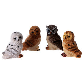 Owls 4 pcs set, for 11 cm nativity
