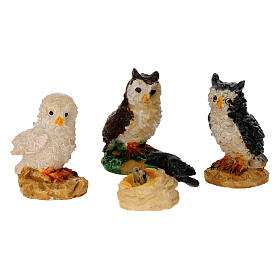 Owls 4 pcs set, for 11 cm nativity