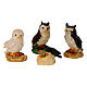 Owls 4 pcs set, for 11 cm nativity s1