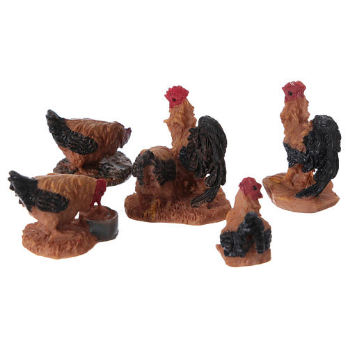 Chickens 5 pieces for 7cm Nativity Scenes 2