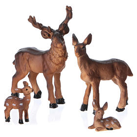 Nativity Scene setting with trough , spruces and reindeer 20x20x20 for 8 cm Nativity Scenes