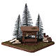 Nativity Scene setting with trough , spruces and reindeer 20x20x20 for 8 cm Nativity Scenes s3