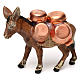 Donkey carrying copper pots, 8 cm Neapolitan nativity s1