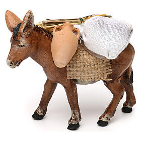 Donkey loaded with jars, 8 cm Neapolitan nativity