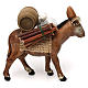 Donkey carrying barrel and wood, 8 cm Neapolitan nativity s3