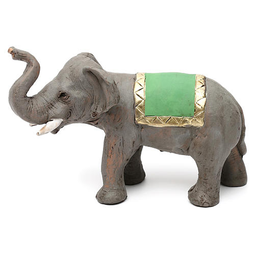 Elefant mit grünem Tuch für 6cm neapolitanische Krippe 1