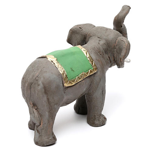 Elefant mit grünem Tuch für 6cm neapolitanische Krippe 5