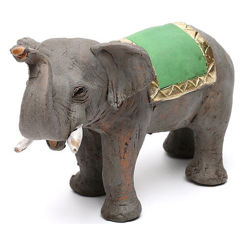 Eléphant trompe haute en terre cuite crèche napolitaine 6 cm 3