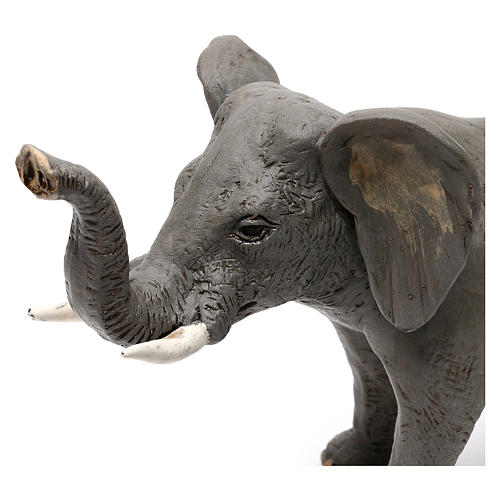 Elefante em terracota para presépio napolitano com figuras 10 cm altura média 2