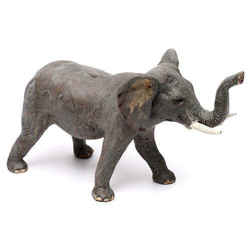Elefante em terracota para presépio napolitano com figuras 10 cm altura média 4