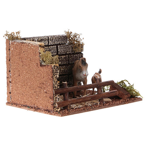 Horse enclosure with fence for Nativity scene of 12 cm 3