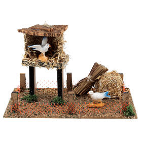 Cork dovecote and hay bale 10x20x10 cm for nativity scenes of 12 cm