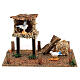 Cork bird house with hay 10x20x10 cm for nativity scenes of 12 cm s1