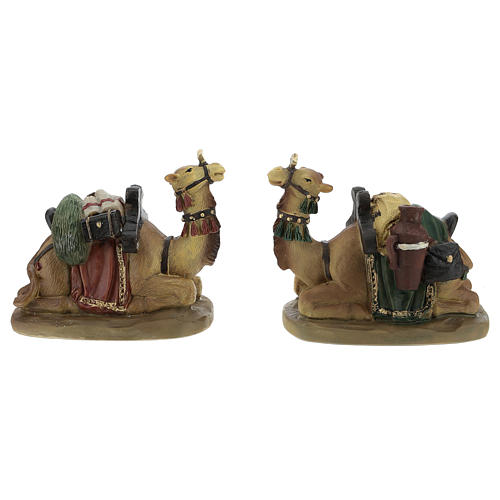 Set of 2 resin camels for Nativity scenes of 11 cm 1